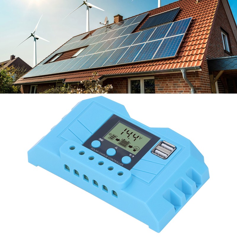 Solar Charge Controller LCD Display 12V 24V Dual USB Port