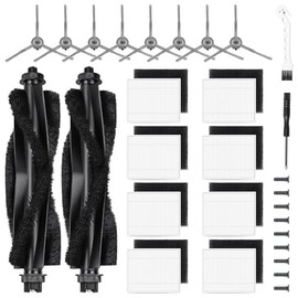 Accessories Kit for eufy L60 / L50 Vacuum Robot, Replacement Parts Include 2 Roller Brushs, 8 HEPA Filters, 8 Side Brushs, 4 screws, 1 Clean Tool and 1 screwdriver