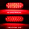 Traberm 4Pcs 6" Inch Oval Red 24 Led Trailer Tail