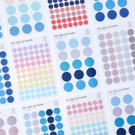 Circle Stickers -7 Pack (21sheet) Colorful Circles Stickers Pack - Translucent Color Coding Dots Labels - Assorted Color Code Sticker, for Customizing Planners to Do List Calendar