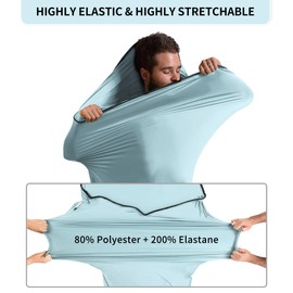 Naturehike Hut Sleeping Bag Ultralight Sleeping Bag Liner only 390g High Elasticity Travel Sleeping Bag with Small Pack Size for Backpacking, Hostels and Camping