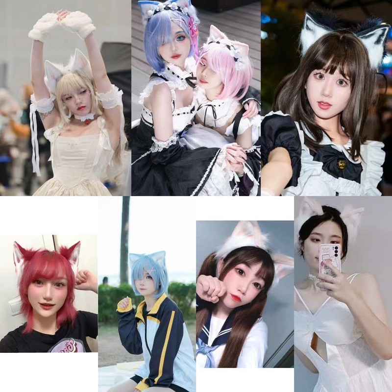 GUFER Cat Ears, Fox Ears, Cat Ears, Headband, Chemo Ears,