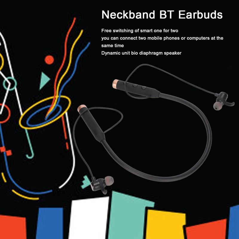 GYMF1 Neckband BT Earbuds Stable Ergonomic Portable Wireless Earbuds for