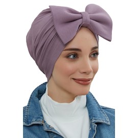 Turbante instantáneo de algodón, bufanda para la cabeza, quimioterapia, sombrero, pajarita, Blanco, Talla única