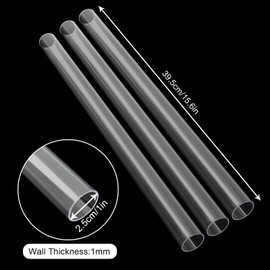 10PCS Rigid PETG Tube Round Tubing 1" (25mm) OD×1mm Wall Thickness 16" Length Acrylic Round Tubing Chemical Resistant Clear Plastic Tubing Polycarbonate Tubing Unbreakable DIY Acrylic Tube