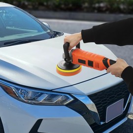 Car Polishing Machine, 1580W Professional Electric Polisher Kit, Heavy Duty Car Polisher Set with 7 Variable Speeds for Auto Floor Glass, Household & DIY Use (Orange)