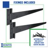 IRONTITE® 1 Pair Black T Hinges 350mm (14”), Gate Hinges