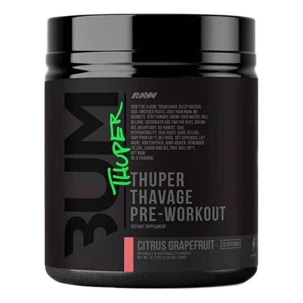 Raw Cbum Thuper Thavage Pwo Pre Entreno 20 Servicios Sabor