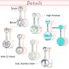 PunkTracker 16 Pieces Belly Button Rings 14G Stainless Steel Belly