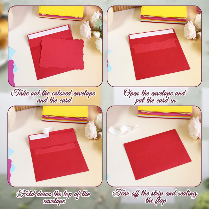 Ysglory 100 Pcs A7 Envelopes with 5x7 Blank Note Cards