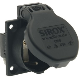 SIROX® Protective Contact Built-in Socket IP54 Mobile Splash-proof with Hinged Lid Black Impact Resistant Item Number 601.156-3