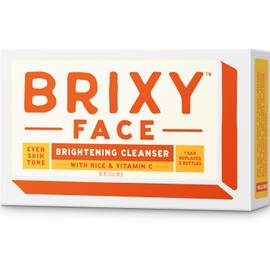 BRIXY- Barra limpiadora facial exfoliante que unifica el tono de la piel: polvo de arroz, vitamina C, ceramida y niacinamida