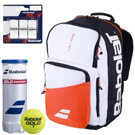 Babolat Pure Strike 4th Gen Tennis Backpack (White/Red) with Optional Accessories