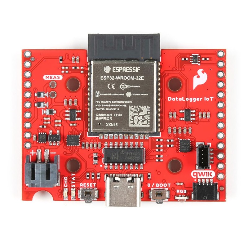SparkFun DataLogger IoT, ESP32-WROOM-32E Module, MAX17048 LiPo Fuel Gauge, Dimensions: