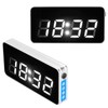 Desk Clock Glass Mirror Luminous Function LED Display Perpetual Calendar