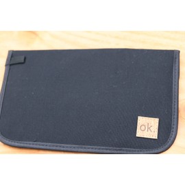 ok. Large EMF/RF/RFID Blocking Phone Wallet Envelope Sleeve Made with Natural Canvas, Black, Universal Smartphone Compatibility, EMF Shield, Faraday Bag (XL-Phone-Pouch)