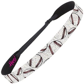 Hipsy Adjustable No Slip Baseball & Softball Headbands for Women & Girls (Wide Sparkly Softball 1pk)