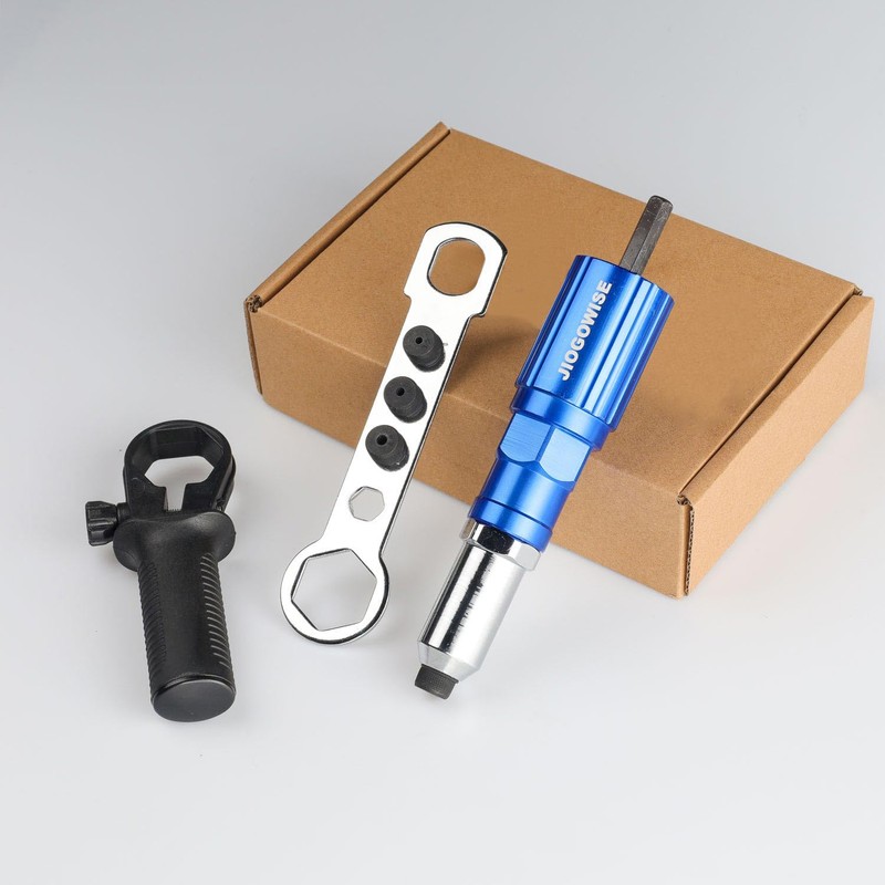 JIOGOWISE Professional Rivet Gun Adapter Kit,Electric Power Drill Rivet Attachment,Easy