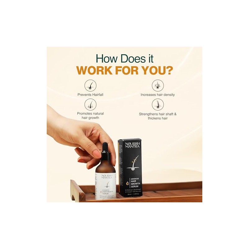 NOURISH MANTRA Suero Avanzado para El Recrecimiento Del Cabello 50Ml