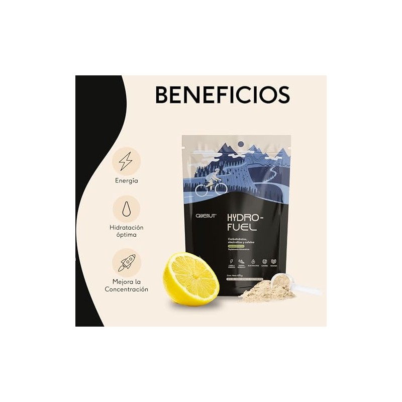 QUENUT - Hydro-Fuel Carbohidratos Simples en Polvo, 675g (15 Porciones)