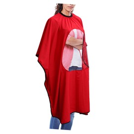 minkissy Hair Cutting Cape Cloak 2pcs Waterproof Barber Cape Viewing Window Machine Washable Breathable for Hair Styling Spa Home
