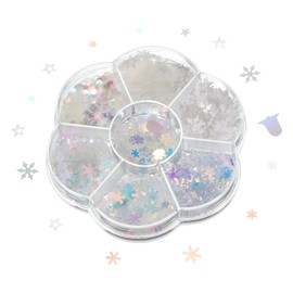 PATIKIL Sequins and Spangles, Assorted Shapes Sequin Supplies for Crafts DIY Clothes Nails Christmas Greeting Card Decoration Parties, Laser White