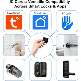 IC Cards for Smart Door Lock, 13.56MHz RFID Keyless Entry Cards for Door Lock, Compatible with Tuya Smart Life and TTLock (5)