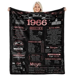 60th Birthday Gifts for Women, 60th Wedding Anniversary Blanket Gifts -Back in 1966-60th Birthday Gift Ideas Gifts for 60 Year Old Woman 60th Birthday Decorations Women Throw Blanket 60x50