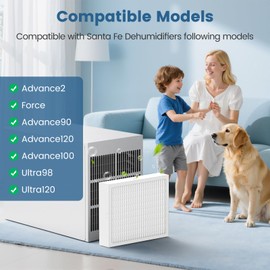 MERV 13 Dehumidifier Filter 14 x 17.5 x 1.75 for santa fe dehumidifier Advance90, Advance100, Advance120, Ultra98H, Ultra120H Models, 4 Packs