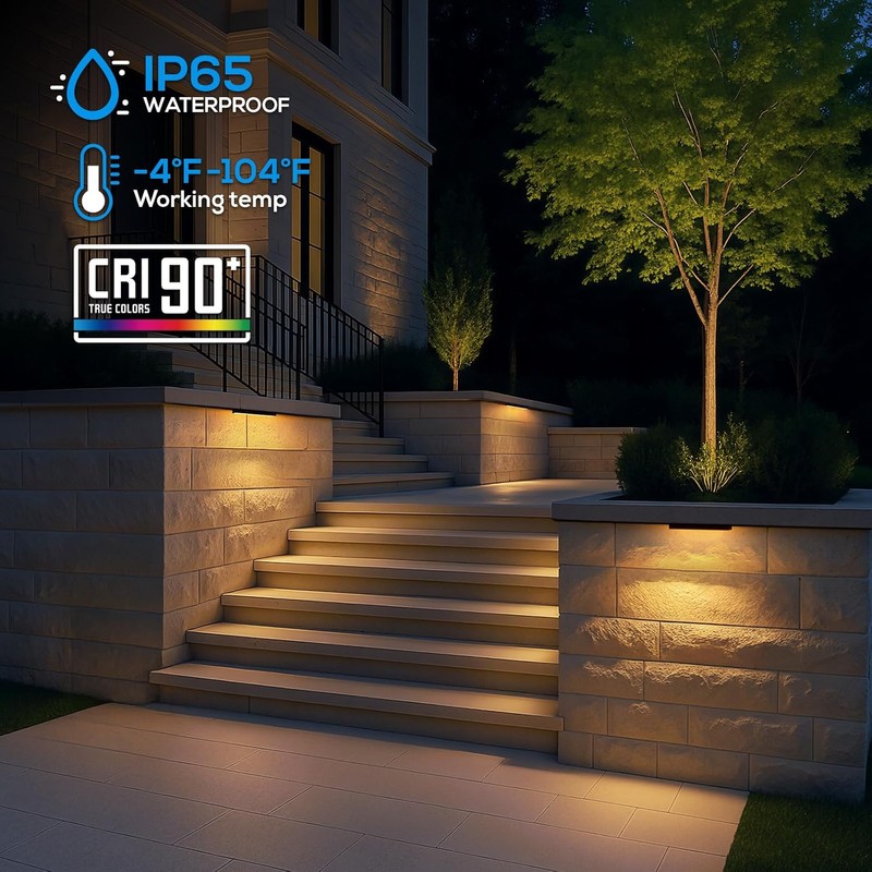 LEONLITE 12 Inch LED Hardscape Lighting, Update Retaining Wall Light,