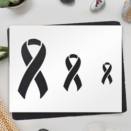 Awareness Ribbon Stencil Template Reusable 3 Sizes 11 x 8.5 Inches for Painting on Walls, Wood, DIY Arts and Crafts Projects - LIONX