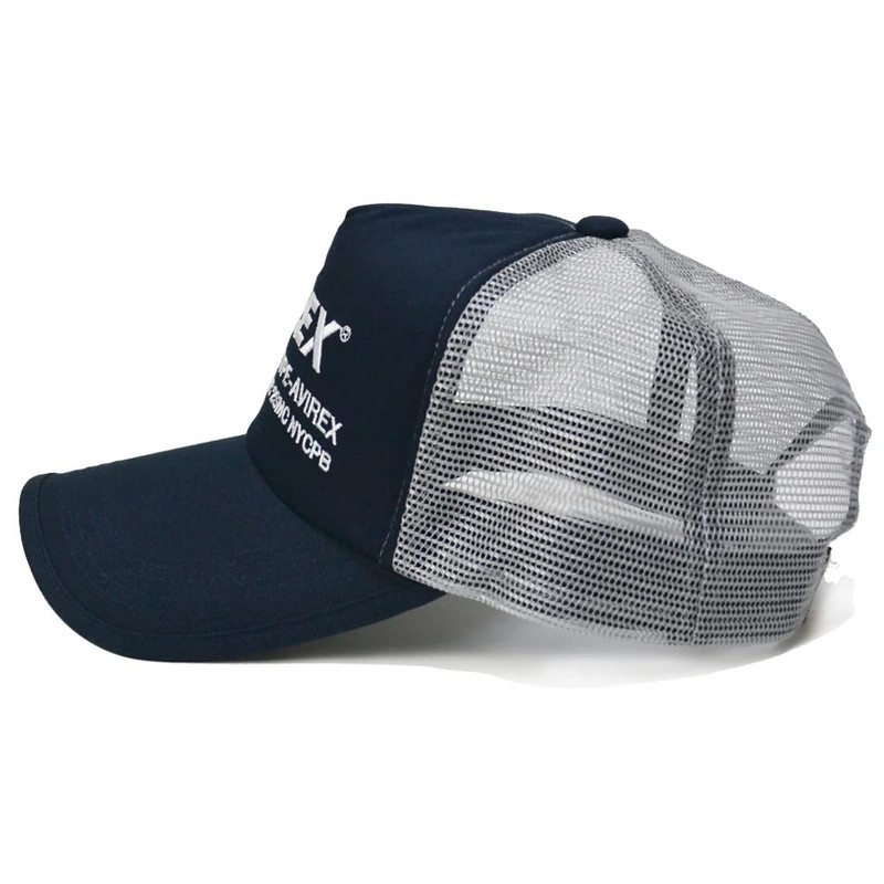 AVIREX 7300 Number Ring Embroidered Mesh Cap, dark navy