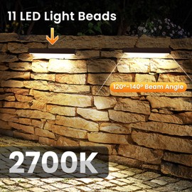 ZZXX 8 Inch 5W LED Hardscape Lighting 2700K Retaining Wall Lights 12-24V Low Voltage Step Light with Photocell Sensor IP68 Waterproof Paver Lights Outdoor for Deck Fence Patio Walls Stairs,8 Pack