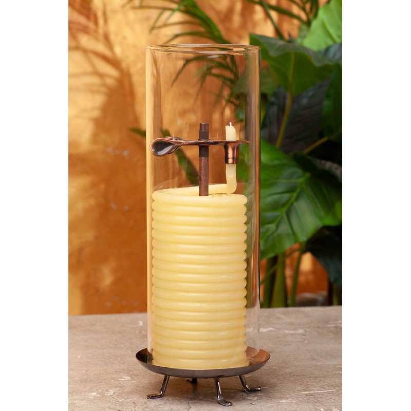 Candle by the Hour 80-Hour Candle with Glass Cylinder, Eco-friendly