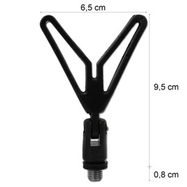 Rod Rest Delux V Rest Moveable Black