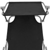 Sunlounger Black Powder-Coated Aluminum Standard Foldable, Sunloungers, 47770