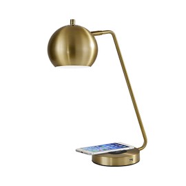 Adesso 5131-21 Emerson Desk Lamp Wireless Charging, 7W LED, 5W QI, USB Port, Indoor Lighting Lamps