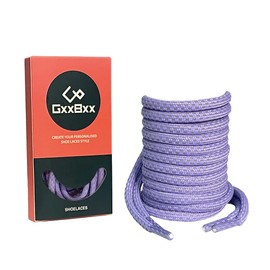 GxxBxx Sport Round Shoe Laces Reflective, for Sport/Casual/Trainer Sneaker [8 Different Lengths Thick 6 Colors] (Purple, 55inches/140cm)