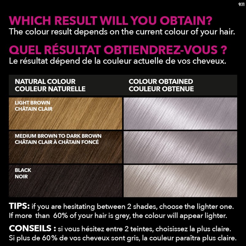 Garnier Olia Permanent Hair Dye, Ammonia-Free Hair Color, 9.11 Silver,