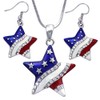 cocojewelry 4th of July USA American Flag Star Pendant Necklace