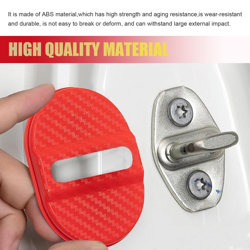 4 PCS Car Door Latch Covers, Carbon Fiber Car Door