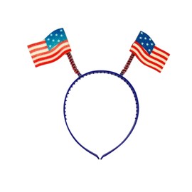 Red White Blue Patriotic American Flag Headband Boppers Hair Accessories, One Size Fits Most