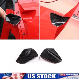 Ynei ABS Carbon Fiber Exterior Door Handle Bezel Overlay Fits Corvette C7 2014-2019