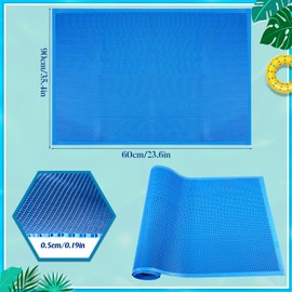COZYDIG 2 Rolls Swimming Pool Ladder Mat Non-Slip with Hollow Design - 24x36Inch Pool Step Mat for Above Ground/Inground Swimming Pool Steps(Blue)
