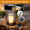 NWUNJ Black Touch Table Lamp with Dynamic Flame Effect -