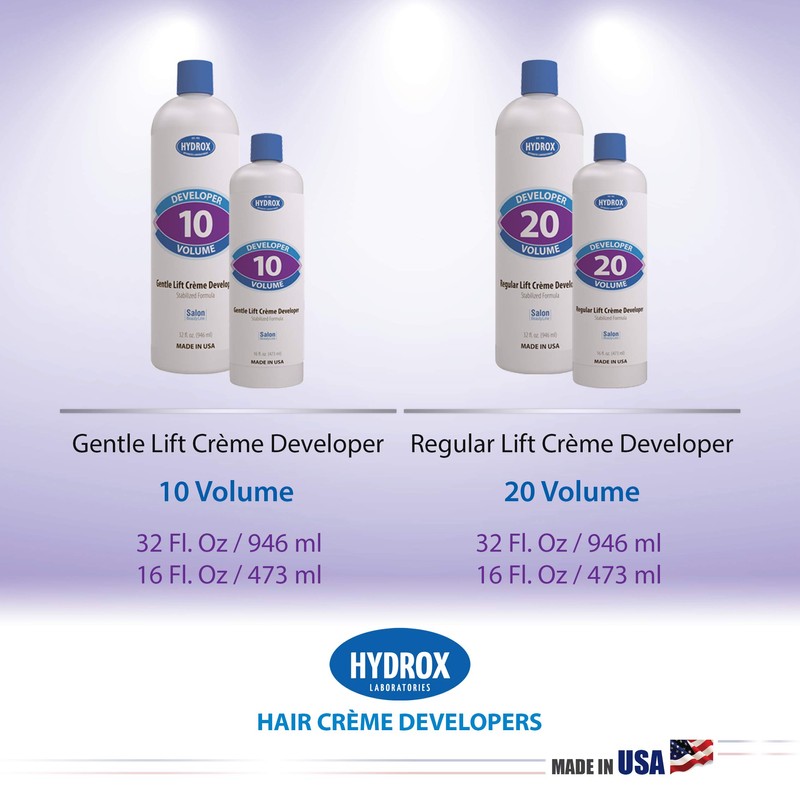 Hydrox 10-Volume Creme Developer Gentle Lift, 32 Ounce (single)