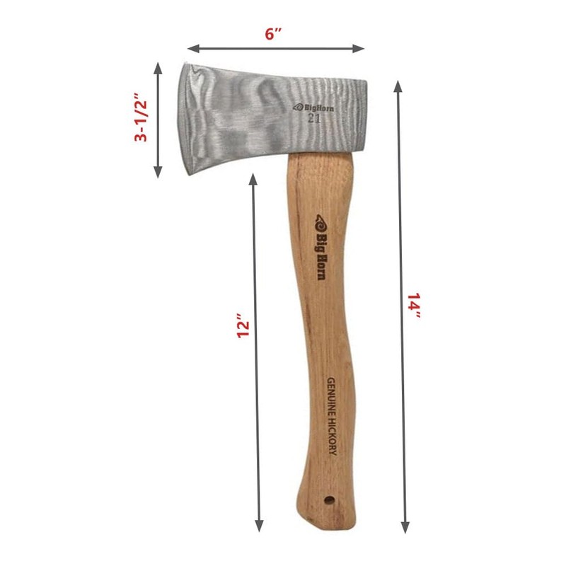 Big Horn 15142 21 Oz Hatchet Axe with Hickory Handle