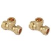 TC Compression Brass Equal Tee 15mm for Copper Pipe Connector