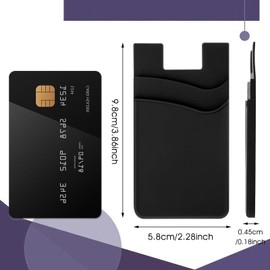 Mabor 3 Pcs Card Holder for Phone,Stick on Phone Wallet, Fits Every Smartphones,Strong Stickiness,Card Holder for Back of Phone,Cell Phone Wallet,Phone Wallet Stick on,Cellphone Wallet