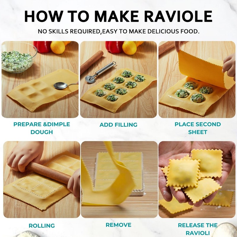 MUMSUNG Ravioli Maker Press, Ravioli Press Mold Set - 1.85"